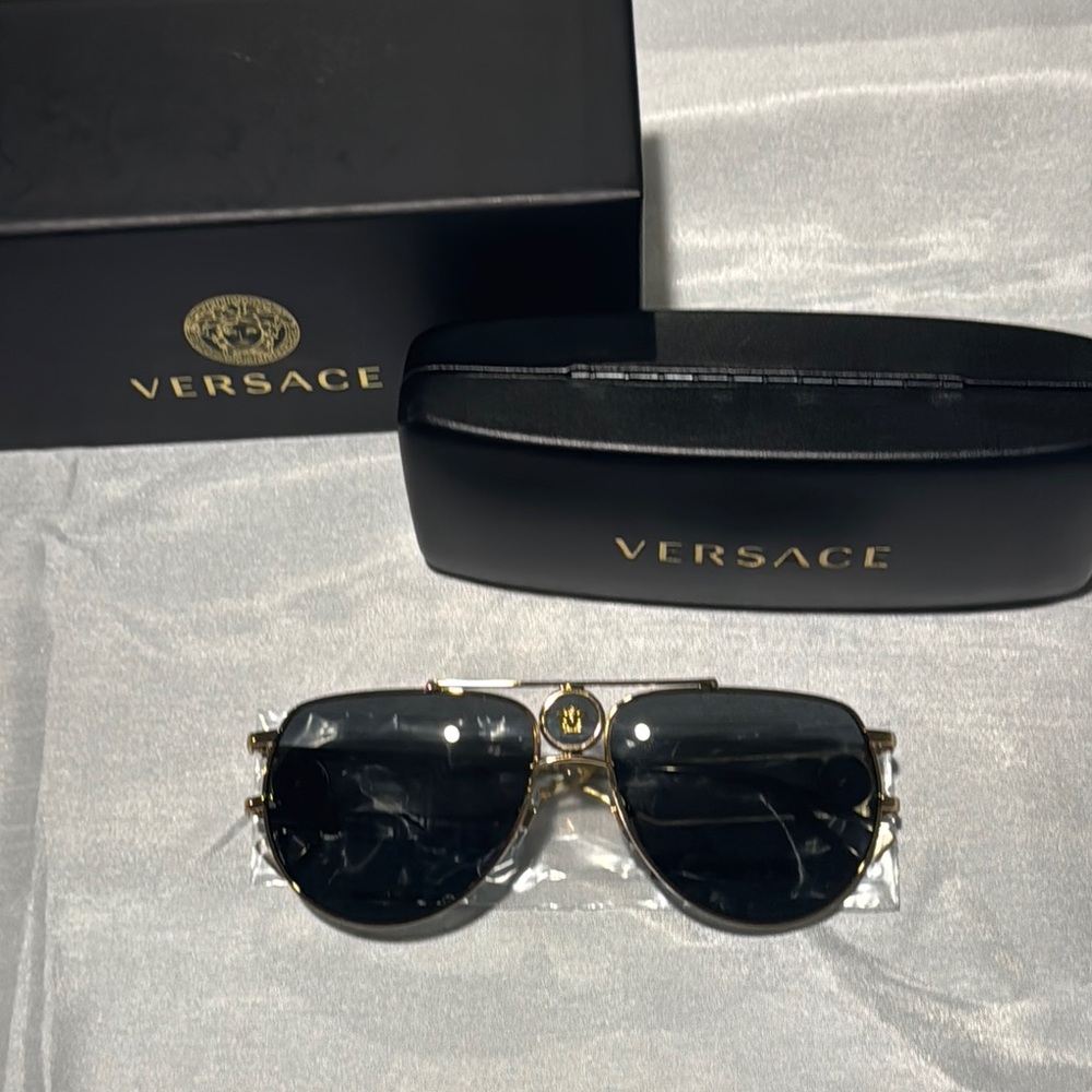 Versace Black and Gold Sunglasses